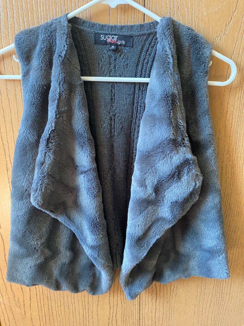 Sugar Girls Plush Gray Faux-Fur Vest for Kids
